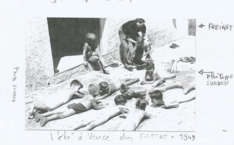 Freinet, à la piscine du Pioulier en 1949