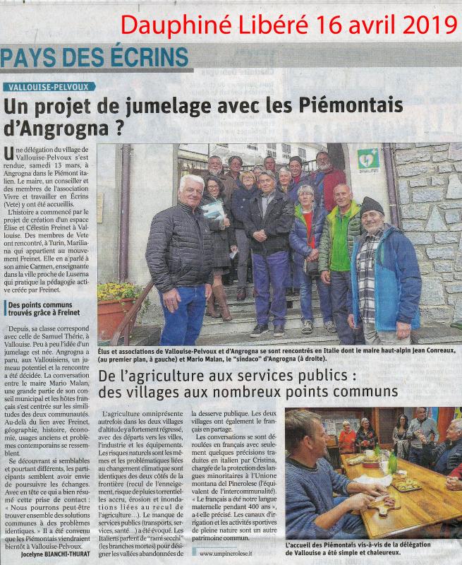 Jumelage potentiel entre Vallouise et Angrogna (Piémont)
